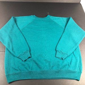 VTG Hanes Her Way Sweatshirt Women's Large Light Blue Faded Pullover Crewneck